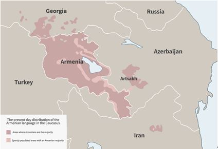  current distribution of the Armenian language in the southern Caucasus